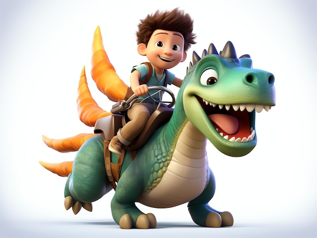 3D character portraits a child riding monster