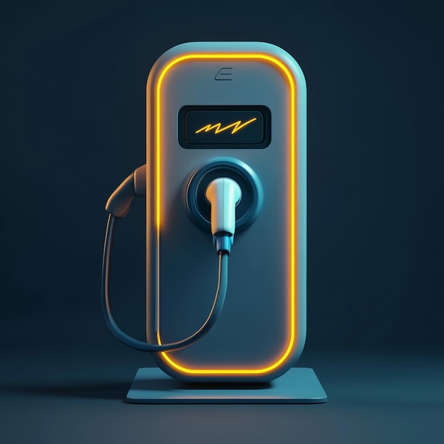 3D Charger Icon EV Charging Station Illustration Logo