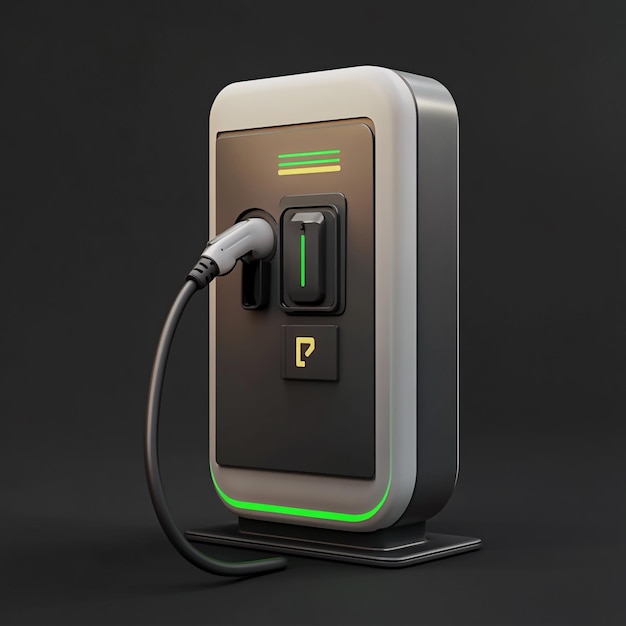 3D Charger Icon EV Charging Station Illustration Logo