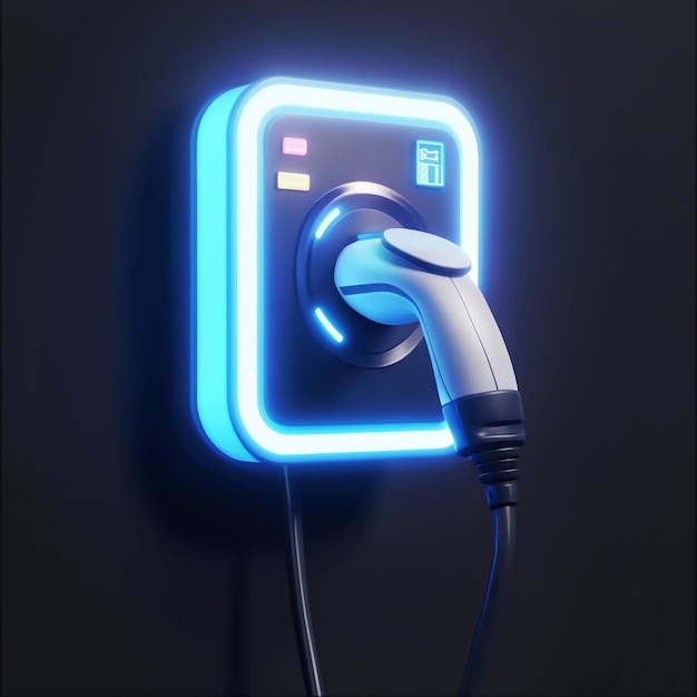 3D Charger Icon EV Charging Station Illustration Logo