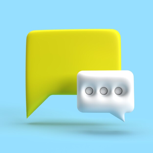 3D Chat Bubbles Minimal Concept of Social Media Messages 3D Illustrations