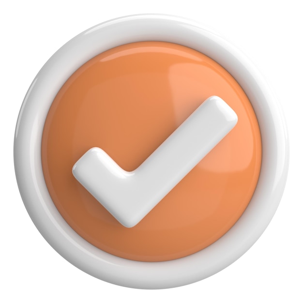 3D checkbox Check mark 3D illustration