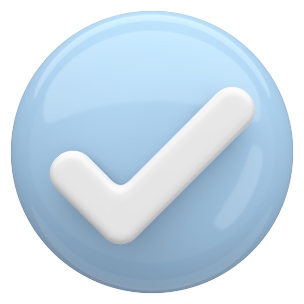 3D checkbox Check mark 3D illustration