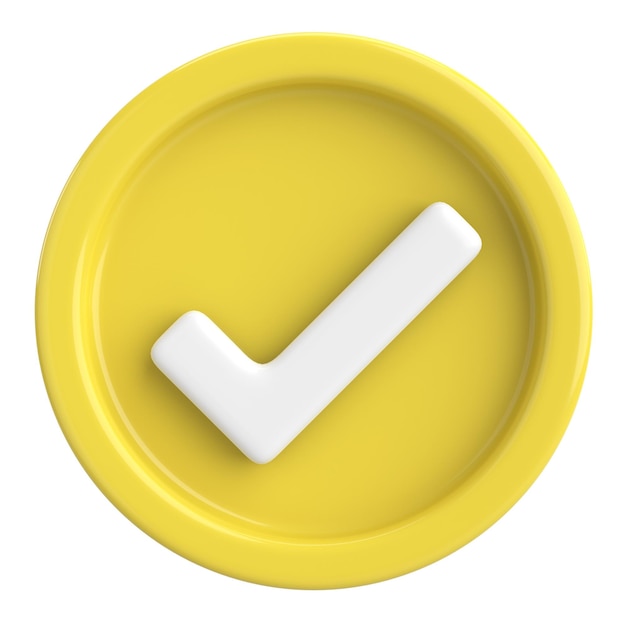 3D checkbox Check mark 3D illustration