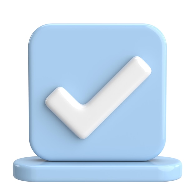 3D checkbox Check mark 3D illustration