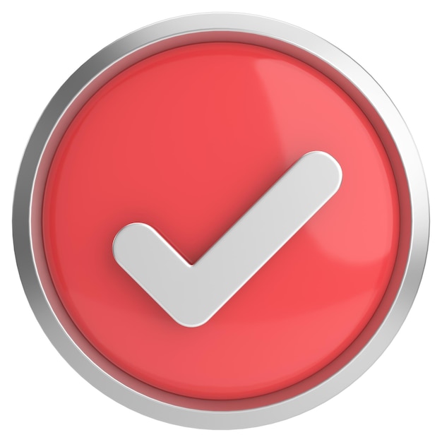 3D checkbox Check mark 3D illustration