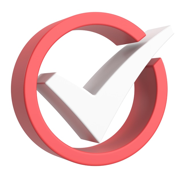 3D checkbox Check mark 3D illustration