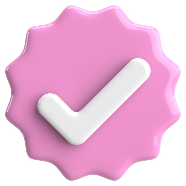 3D checkbox Check mark 3D illustration