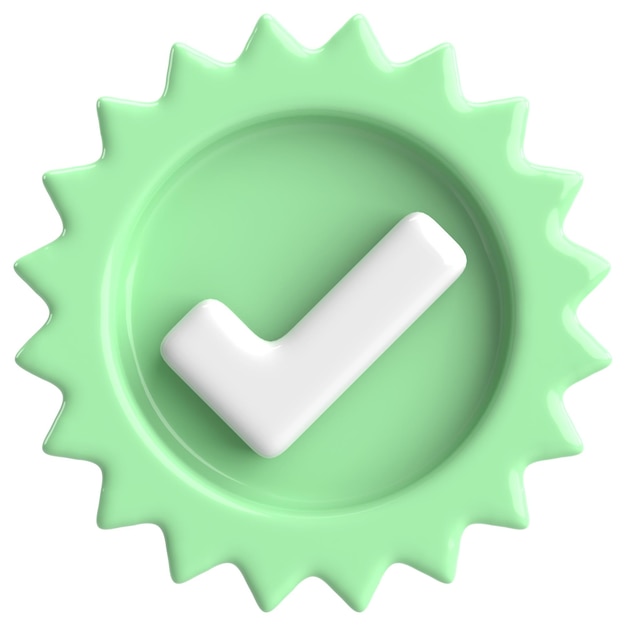 3D checkbox Check mark 3D illustration