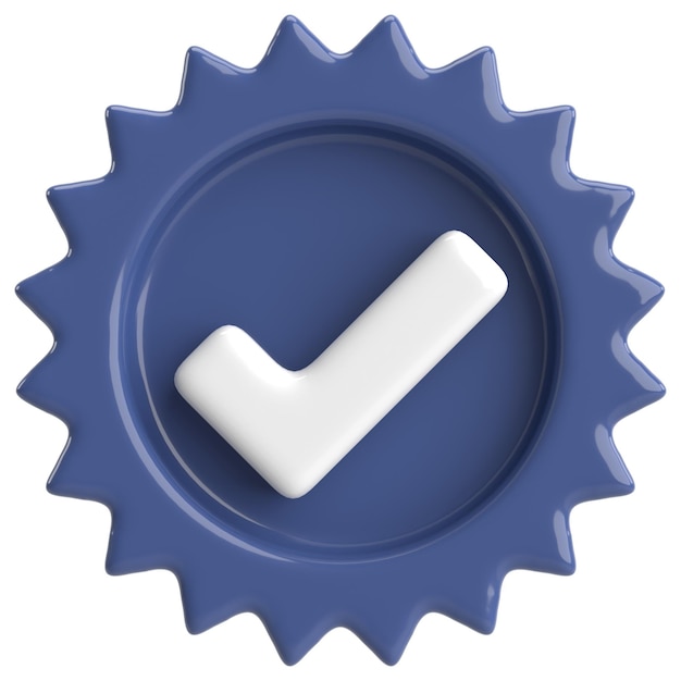 3D checkbox Check mark 3D illustration