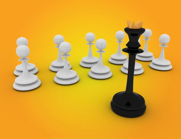 3D chess concept. leader concept . 3d rendered illustration