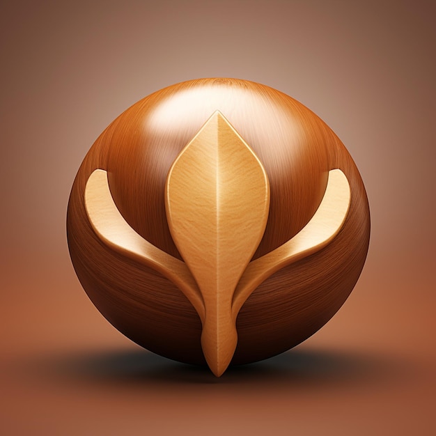 3D Chestnut Icon Nut and Autumn Symbol isometric isolated render