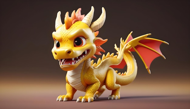 3d chibi character of chinese dragon