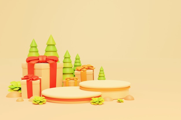 3d Christmas podium or Christmas Sale Backround