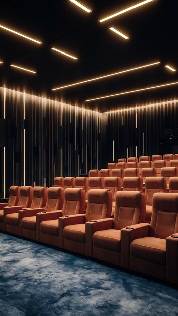 Photo 3d cinema theatre room with seating