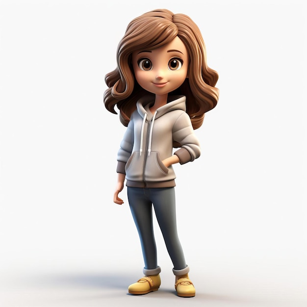 3d Clipart Of Cute Happy Elizabeth High Quality Image