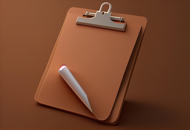 3D clipboard on dark background 3d render illustration Generate Ai