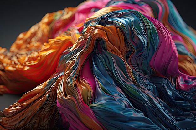 3D cloth artwork with surrealistic technology concept Generative AI