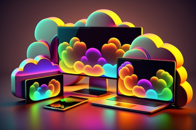 3D Cloud Computing Hosting Technology with Electronic Devices