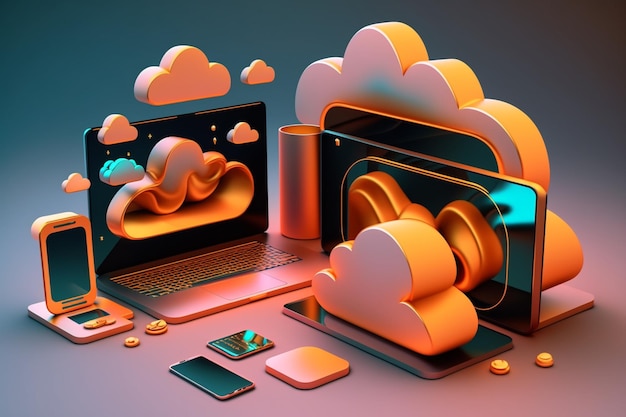 3D Cloud Computing Hosting Technology with Electronic Devices