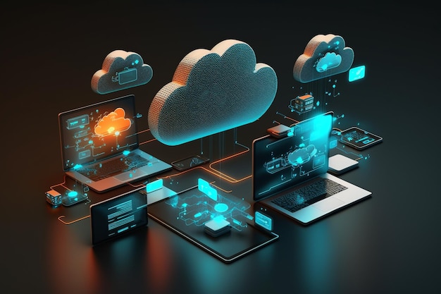 3D Cloud Computing Hosting Technology with Electronic Devices