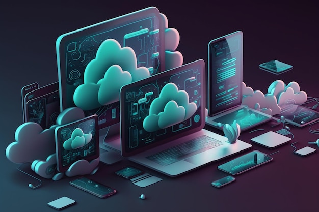 3D Cloud Computing Hosting Technology with Electronic Devices