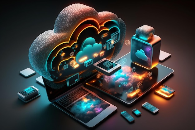 3D Cloud Computing Hosting Technology with Electronic Devices