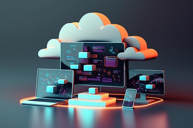 3D Cloud Computing Hosting Technology with Electronic Devices