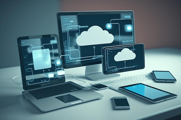 3D Cloud Computing Hosting Technology with Electronic Devices