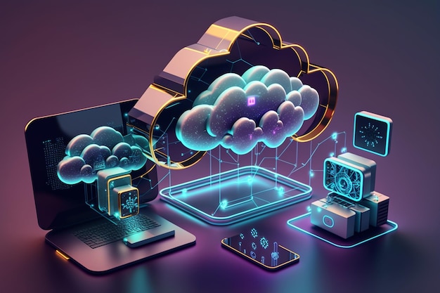 3D Cloud Computing Hosting Technology with Electronic Devices