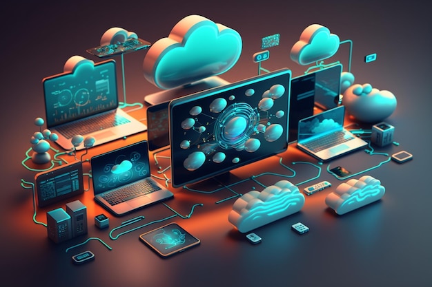 3D Cloud Computing Hosting Technology with Electronic Devices