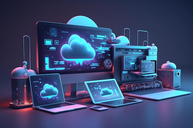 3D Cloud Computing Hosting Technology with Electronic Devices