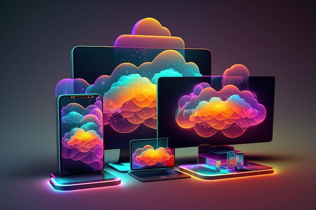 3D Cloud Computing Hosting Technology with Electronic Devices