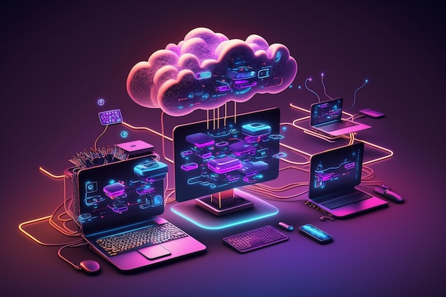 3D Cloud Computing Hosting Technology with Electronic Devices