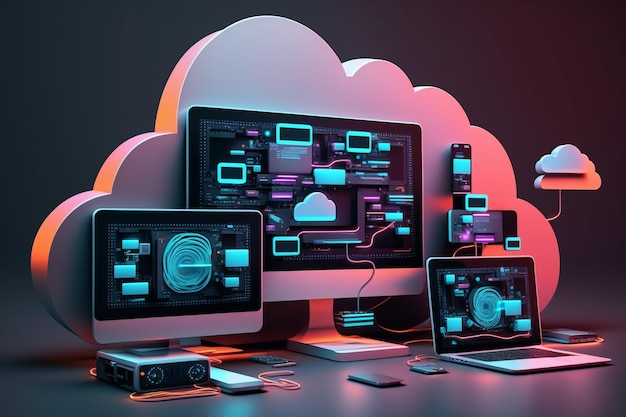 3D Cloud Computing Hosting Technology with Electronic Devices