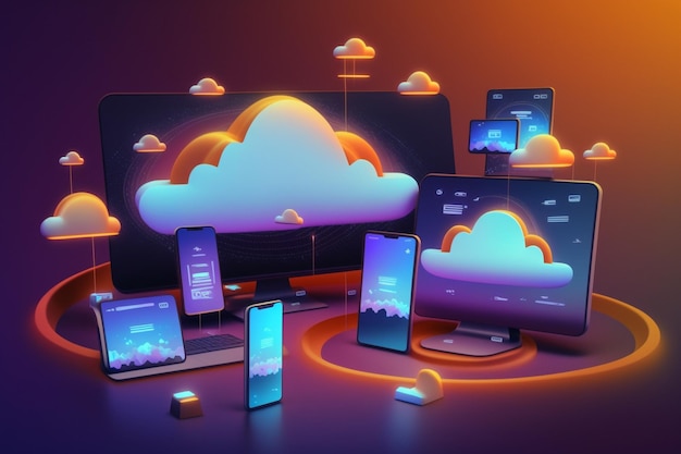 3D Cloud Computing Hosting Technology with Electronic Devices