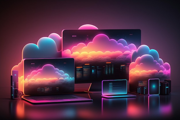 3D Cloud Computing Hosting Technology with Electronic Devices