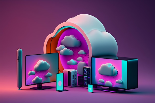 3D Cloud Computing Hosting Technology with Electronic Devices