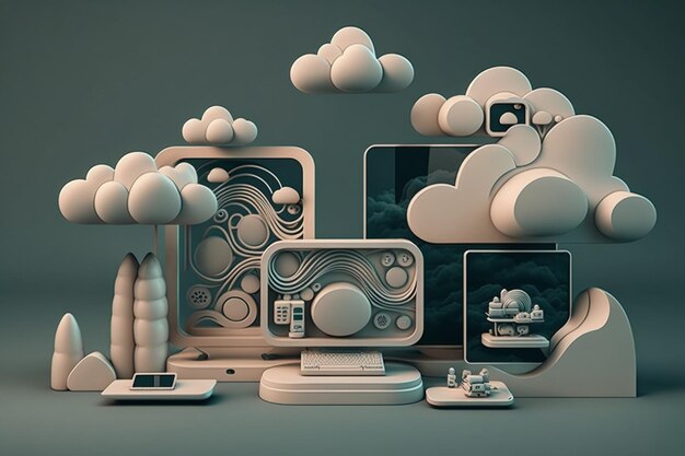 3D Cloud Computing Hosting Technology with Electronic Devices