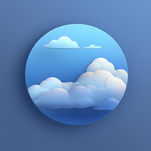 Photo 3d cloud logo icon logo thin long aesthetic background cartoon shape animation