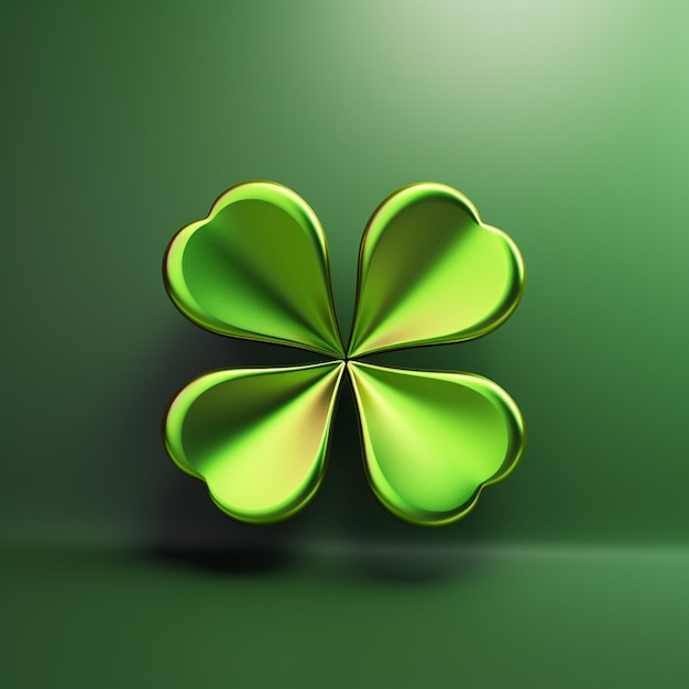 3D Clover Icon Nature and Luck logo illustration