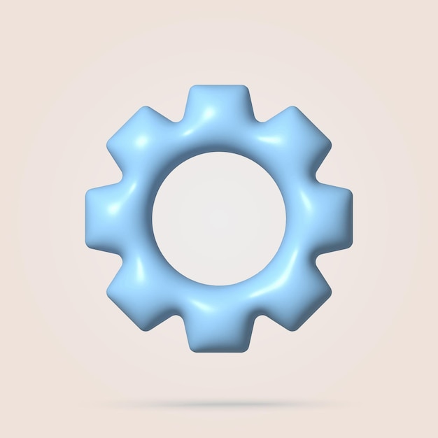 3d cogwheel gear setting symbol Vector