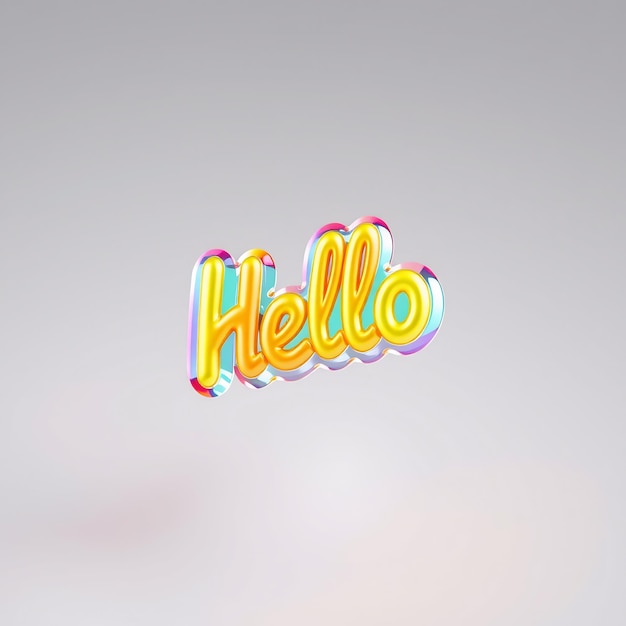 3D Colorful Hello Word