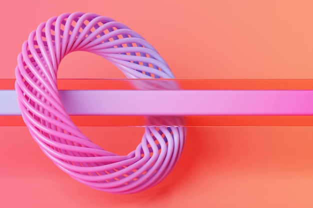 3D colorful illustration of a information search bar with blue torus on a pink background The concept of communication via the Internet social networks chat video news messages website