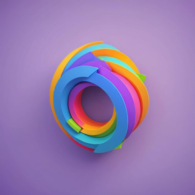 3D colorful isolated shape with a clean background