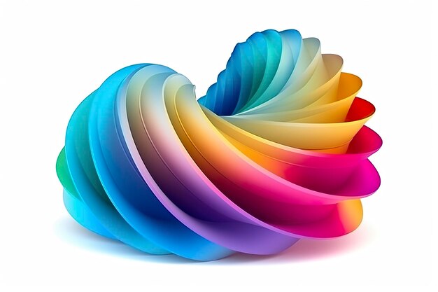 3d colorful volumetric gradient shape isolated on a white background AI Generative