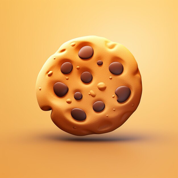 Photo 3d cookie icon sweet and dessert snack isometric isolated render