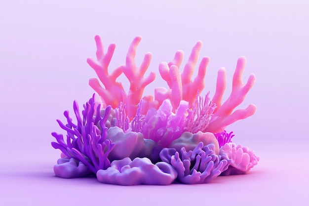 3D Coral Reef Pink and purple reef design Background Wallpaper