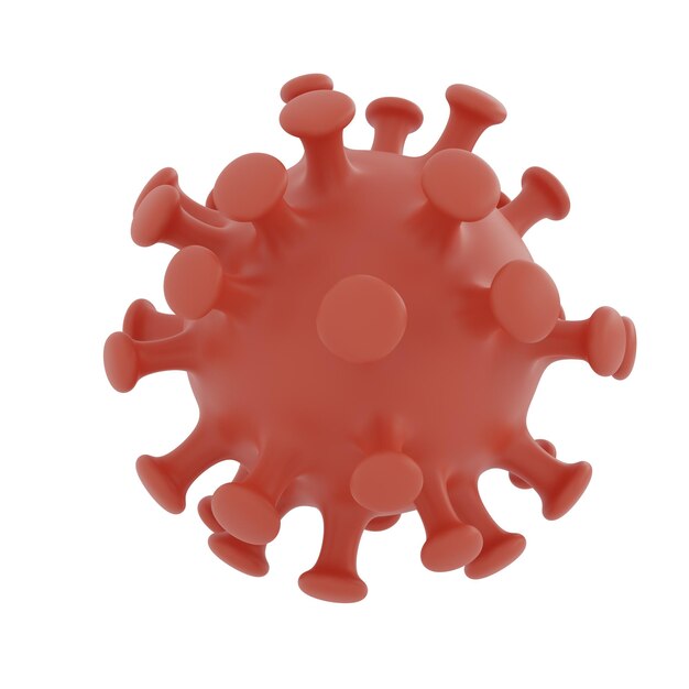 3d corona virus bright red cartoon illustration