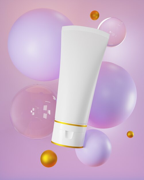 3D Cosmetics mockup for promotion Product for Ads banner